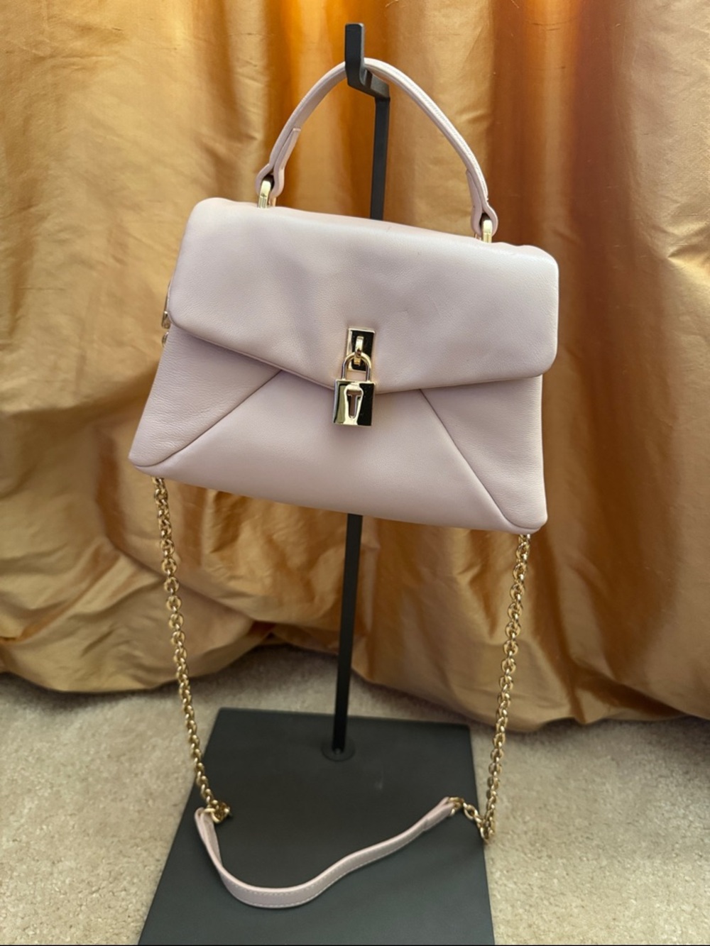 Ted Baker Pale Pink Satchel with Gold Chain and Lock